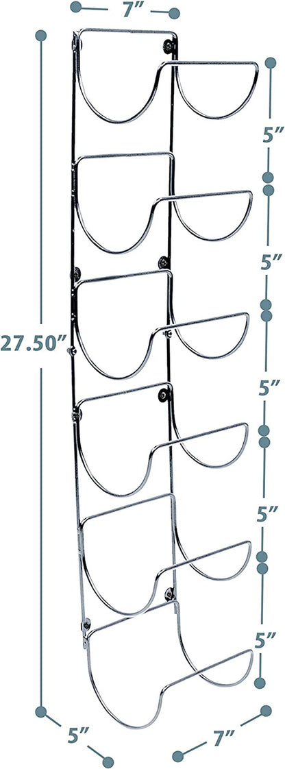 Towel Rack, 6-Compartment Wall-Mount, Wall-Mounted (Silver)
